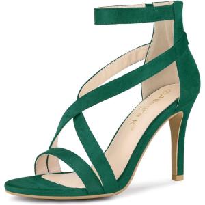 imageAllegra K Womens Zipper Ankle Strap Stiletto Heel SandalsEmerald Green