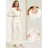imageAllegra K 2 Piece Work Suit for Womens Business Formal DoubleBreasted Blazer and Pants SetBeige