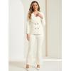 imageAllegra K 2 Piece Work Suit for Womens Business Formal DoubleBreasted Blazer and Pants SetBeige