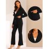 imageAllegra K 2 Piece Work Suit for Womens Business Formal DoubleBreasted Blazer and Pants SetBlack