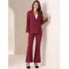 imageAllegra K 2 Piece Work Suit for Womens Business Formal DoubleBreasted Blazer and Pants SetBurgundy