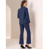 imageAllegra K 2 Piece Work Suit for Womens Business Formal DoubleBreasted Blazer and Pants SetDark Blue
