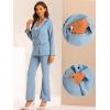 imageAllegra K 2 Piece Work Suit for Womens Business Formal DoubleBreasted Blazer and Pants SetGray Blue