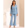 imageAllegra K 2 Piece Work Suit for Womens Business Formal DoubleBreasted Blazer and Pants SetGray Blue