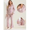 imageAllegra K 2 Piece Work Suit for Womens Business Formal DoubleBreasted Blazer and Pants SetPink