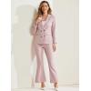 imageAllegra K 2 Piece Work Suit for Womens Business Formal DoubleBreasted Blazer and Pants SetPink