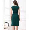 imageAllegra K Elegant Business Dress for Womens Cap Sleeve Belted Wear to Work Sheath DressesBlue Green