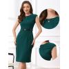 imageAllegra K Elegant Business Dress for Womens Cap Sleeve Belted Wear to Work Sheath DressesBlue Green