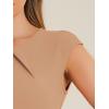 imageAllegra K Elegant Business Dress for Womens Cap Sleeve Belted Wear to Work Sheath DressesKhaki