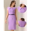 imageAllegra K Elegant Business Dress for Womens Cap Sleeve Belted Wear to Work Sheath DressesLavender