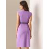 imageAllegra K Elegant Business Dress for Womens Cap Sleeve Belted Wear to Work Sheath DressesLavender