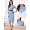 imageAllegra K Elegant Business Dress for Womens Cap Sleeve Belted Wear to Work Sheath DressesLight Blue