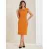imageAllegra K Elegant Business Dress for Womens Cap Sleeve Belted Wear to Work Sheath DressesOrange