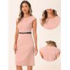 imageAllegra K Elegant Business Dress for Womens Cap Sleeve Belted Wear to Work Sheath DressesPink