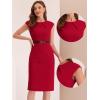 imageAllegra K Elegant Business Dress for Womens Cap Sleeve Belted Wear to Work Sheath DressesRed