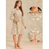 imageAllegra K Floral Button Down Dress for Womens Collar Long Sleeve Tie Belted Shirt DressesKhaki