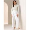 imageAllegra K Leotard Shirt for Womens Collared Business Casual Button Down Long Sleeves Bodysuit TopBeige