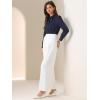 imageAllegra K Leotard Shirt for Womens Collared Business Casual Button Down Long Sleeves Bodysuit TopNavy Blue