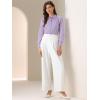 imageAllegra K Leotard Shirt for Womens Collared Business Casual Button Down Long Sleeves Bodysuit TopPurple