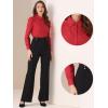 imageAllegra K Leotard Shirt for Womens Collared Business Casual Button Down Long Sleeves Bodysuit TopRed