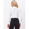 imageAllegra K Leotard Shirt for Womens Collared Business Casual Button Down Long Sleeves Bodysuit TopWhite