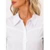 imageAllegra K Leotard Shirt for Womens Collared Business Casual Button Down Long Sleeves Bodysuit TopWhite