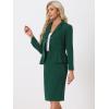 imageAllegra K Skirt Suit Sets for Womens 2 Piece Formal Office Notched Lapel Peplum Jacket Blazer Pencil Skirts SetDark Green