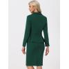 imageAllegra K Skirt Suit Sets for Womens 2 Piece Formal Office Notched Lapel Peplum Jacket Blazer Pencil Skirts SetDark Green