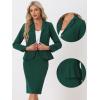 imageAllegra K Skirt Suit Sets for Womens 2 Piece Formal Office Notched Lapel Peplum Jacket Blazer Pencil Skirts SetDark Green