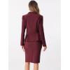 imageAllegra K Skirt Suit Sets for Womens 2 Piece Formal Office Notched Lapel Peplum Jacket Blazer Pencil Skirts SetDeep Purple