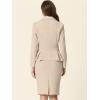 imageAllegra K Skirt Suit Sets for Womens 2 Piece Formal Office Notched Lapel Peplum Jacket Blazer Pencil Skirts SetKhaki