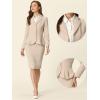 imageAllegra K Skirt Suit Sets for Womens 2 Piece Formal Office Notched Lapel Peplum Jacket Blazer Pencil Skirts SetKhaki