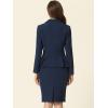 imageAllegra K Skirt Suit Sets for Womens 2 Piece Formal Office Notched Lapel Peplum Jacket Blazer Pencil Skirts SetNavy