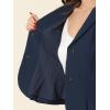 imageAllegra K Skirt Suit Sets for Womens 2 Piece Formal Office Notched Lapel Peplum Jacket Blazer Pencil Skirts SetNavy