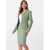 imageAllegra K Skirt Suit Sets for Womens 2 Piece Formal Office Notched Lapel Peplum Jacket Blazer Pencil Skirts SetPea Green
