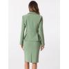 imageAllegra K Skirt Suit Sets for Womens 2 Piece Formal Office Notched Lapel Peplum Jacket Blazer Pencil Skirts SetPea Green