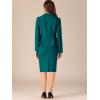 imageAllegra K Skirt Suit Sets for Womens 2 Piece Formal Office Notched Lapel Peplum Jacket Blazer Pencil Skirts SetPeacock Green