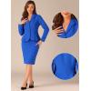 imageAllegra K Skirt Suit Sets for Womens 2 Piece Formal Office Notched Lapel Peplum Jacket Blazer Pencil Skirts SetRoyal Blue