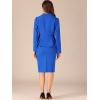imageAllegra K Skirt Suit Sets for Womens 2 Piece Formal Office Notched Lapel Peplum Jacket Blazer Pencil Skirts SetRoyal Blue
