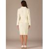 imageAllegra K Skirt Suit Sets for Womens 2 Piece Formal Office Notched Lapel Peplum Jacket Blazer Pencil Skirts SetWhite Beige