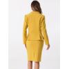 imageAllegra K Skirt Suit Sets for Womens 2 Piece Formal Office Notched Lapel Peplum Jacket Blazer Pencil Skirts SetYellow