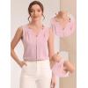 imageAllegra K Sleeveless Work Top for Womens Elegant Pleated V Neck Blouse Shirt Tank TopPink