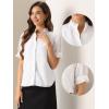 imageAllegra K Summer Tops for Womens Dressy Short Sleeve V Neck Buttons Hollow Out Embroidered Blouses ShirtsWhite