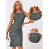 imageAllegra K Tweed Dress for Womens Summer Sleeveless Elegant Plaid Bodycon DressesBlack
