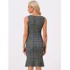 imageAllegra K Tweed Dress for Womens Summer Sleeveless Elegant Plaid Bodycon DressesBlack