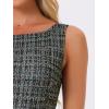imageAllegra K Tweed Dress for Womens Summer Sleeveless Elegant Plaid Bodycon DressesBlack