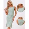 imageAllegra K Tweed Dress for Womens Summer Sleeveless Elegant Plaid Bodycon DressesGreen