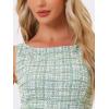imageAllegra K Tweed Dress for Womens Summer Sleeveless Elegant Plaid Bodycon DressesGreen