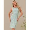 imageAllegra K Tweed Dress for Womens Summer Sleeveless Elegant Plaid Bodycon DressesGreen