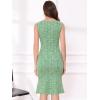 imageAllegra K Tweed Dress for Womens Summer Sleeveless Elegant Plaid Bodycon DressesGreen Nude